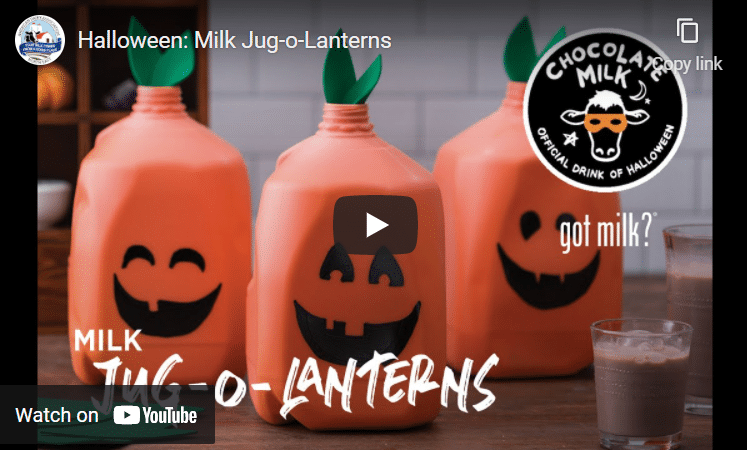 A frame from the video showcasing "Milk Jug-o Lanterns."